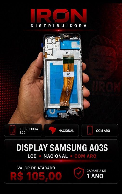 DISPLAY SAMSUNG A03S NACIONAL COM ARO