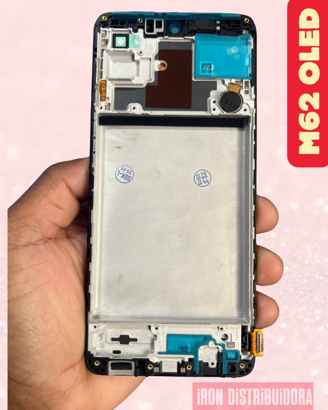 Display Samsung M62 Gold OLED com aro