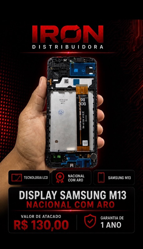 Display Samsung M13 Nacional com aro