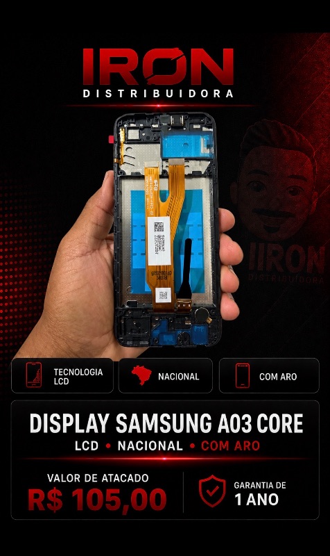 DISPLAY SAMSUNG A03 CORE NACIONAL COM ARO