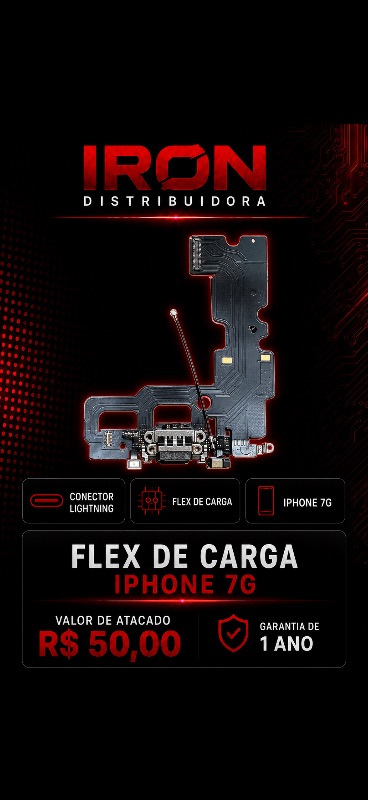 FLEX DE CARGA TURBO APPLE IPHONE C/C original - 7G P/B