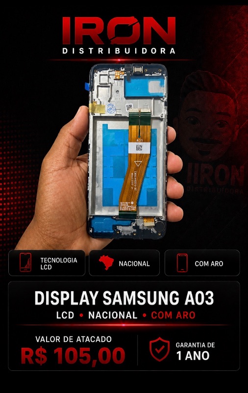 DISPLAY SAMSUNG A03 NACIONAL COM ARO
