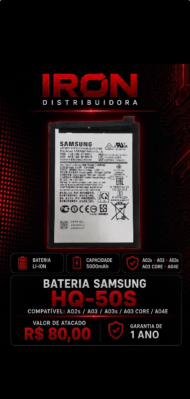 Bateria Samsung HQ50S (A02s/A03/A03s/A03 Core)