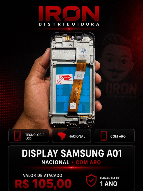 DISPLAY SAMSUNG A01 NACIONAL COM ARO